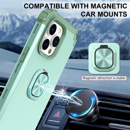For iPhone 14 Pro Max L-Style Phone Case with Ring Holder Kickstand Protective Phone Back Cover