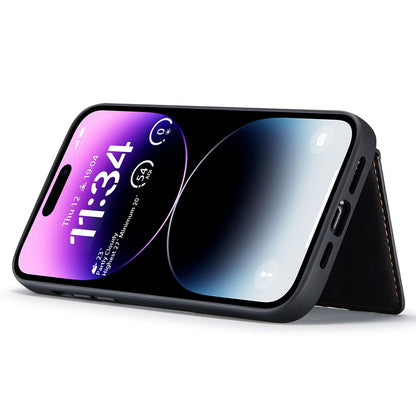 JEEHOOD J01 For iPhone 14 Pro Case Leather+TPU Phone Cover Magnetic Detachable with Card Holder Pocket