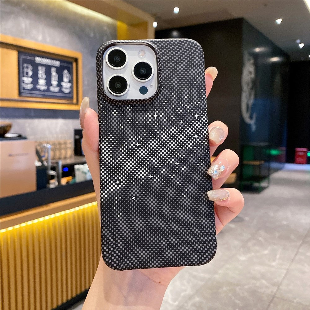 For iPhone 14 Pro Case Starry Sky Pattern Hard PC Half Cover Phone Protector