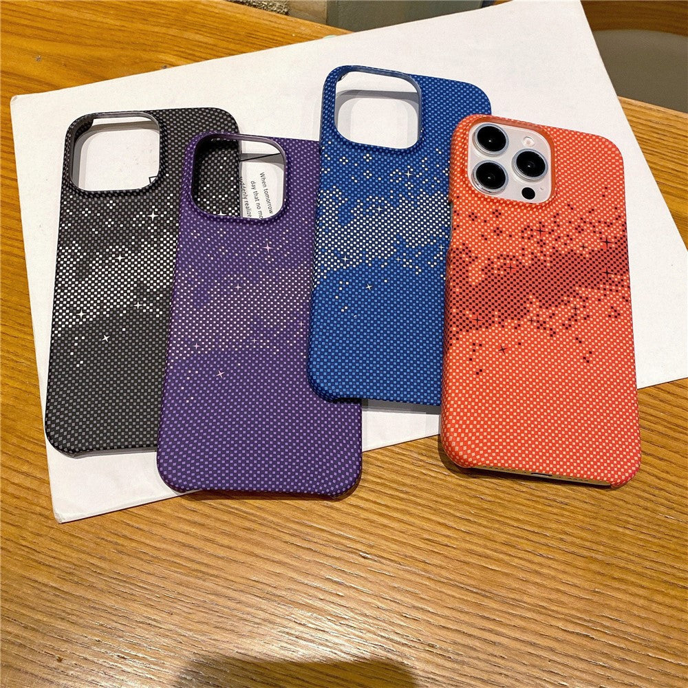 For iPhone 14 Pro Case Starry Sky Pattern Hard PC Half Cover Phone Protector