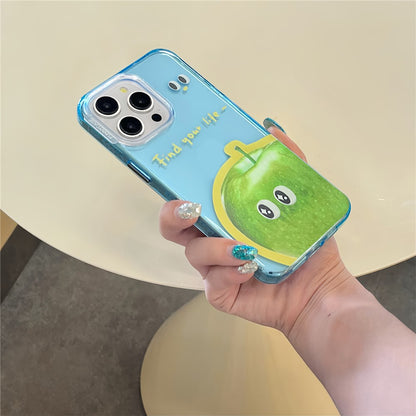 For iPhone 14 Pro Case Acrylic+TPU Phone Cover Fruit Emotion Pattern