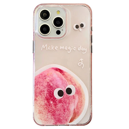 For iPhone 14 Pro Case Acrylic+TPU Phone Cover Fruit Emotion Pattern