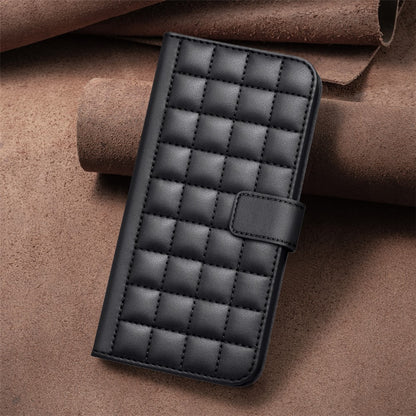 BINFEN COLOR for iPhone 17e / 16e Case Square Grid PU Leather Cover Stand Wallet