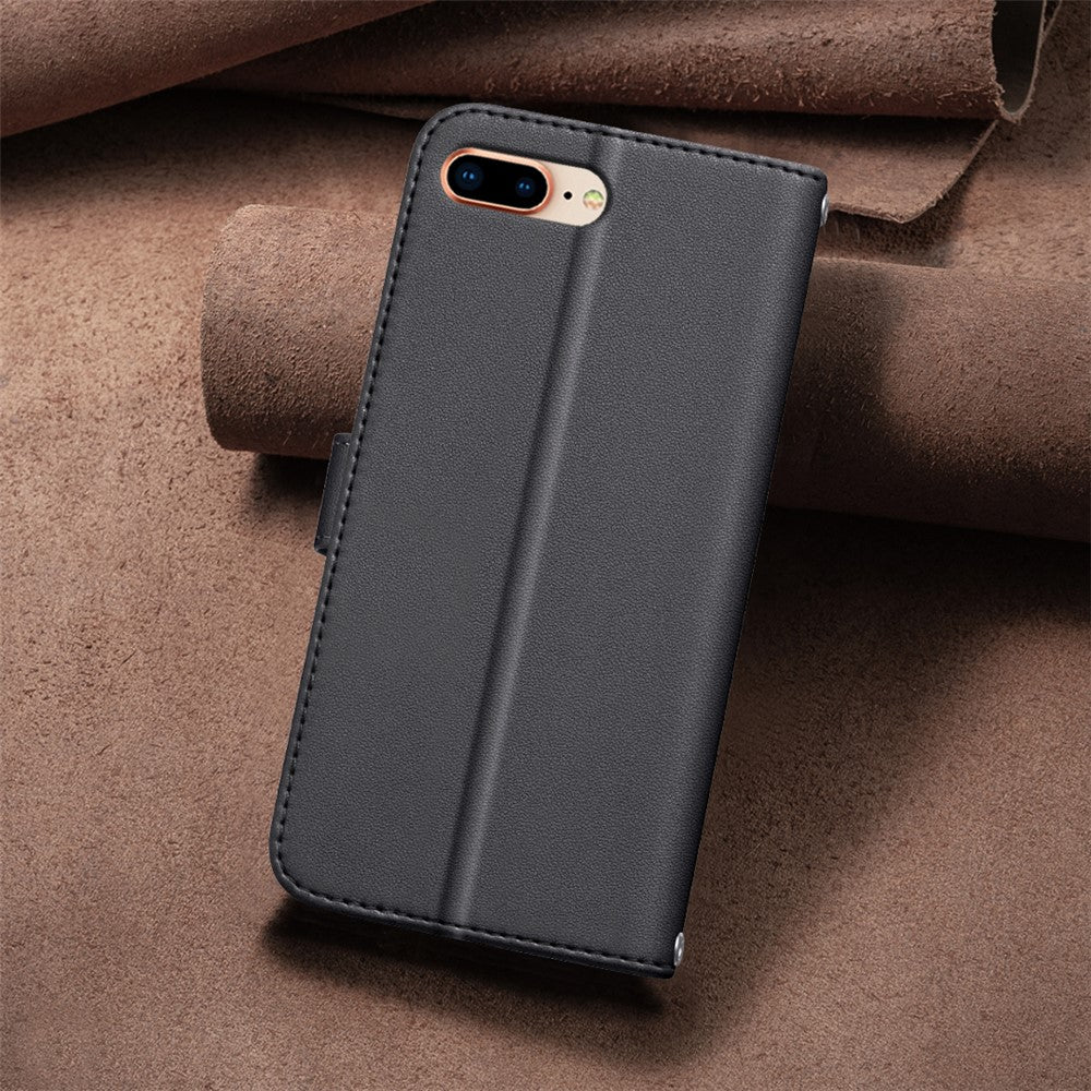 BINFEN COLOR for iPhone 17e / 16e Case Square Grid PU Leather Cover Stand Wallet