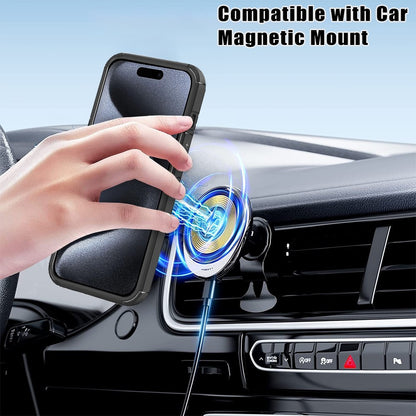For iPhone 14 Pro Magnetic Case TPU + Acrylic Phone Back Cover Compatible with MagSafe