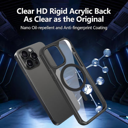 For iPhone 14 Pro Magnetic Case TPU + Acrylic Phone Back Cover Compatible with MagSafe