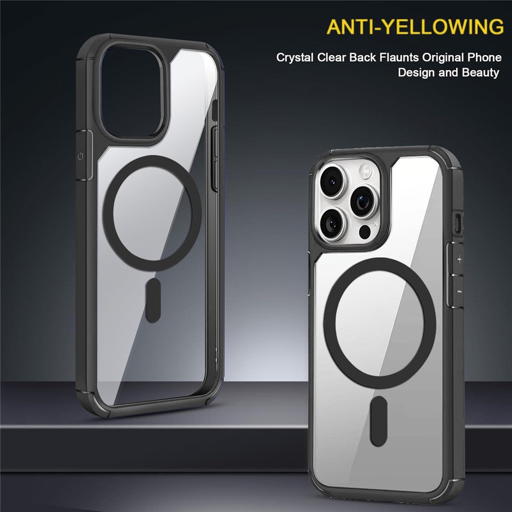 For iPhone 14 Pro Magnetic Case TPU + Acrylic Phone Back Cover Compatible with MagSafe