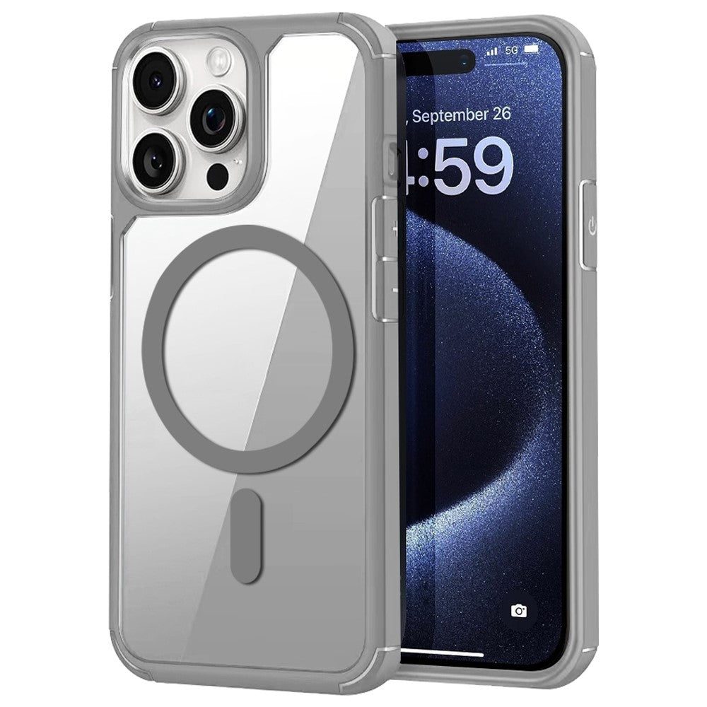 For iPhone 14 Pro Magnetic Case TPU + Acrylic Phone Back Cover Compatible with MagSafe