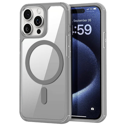 For iPhone 14 Pro Magnetic Case TPU + Acrylic Phone Back Cover Compatible with MagSafe