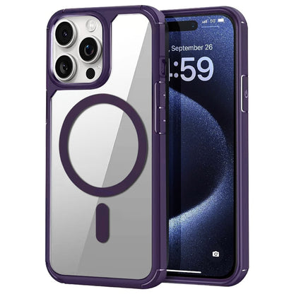 For iPhone 14 Pro Magnetic Case TPU + Acrylic Phone Back Cover Compatible with MagSafe