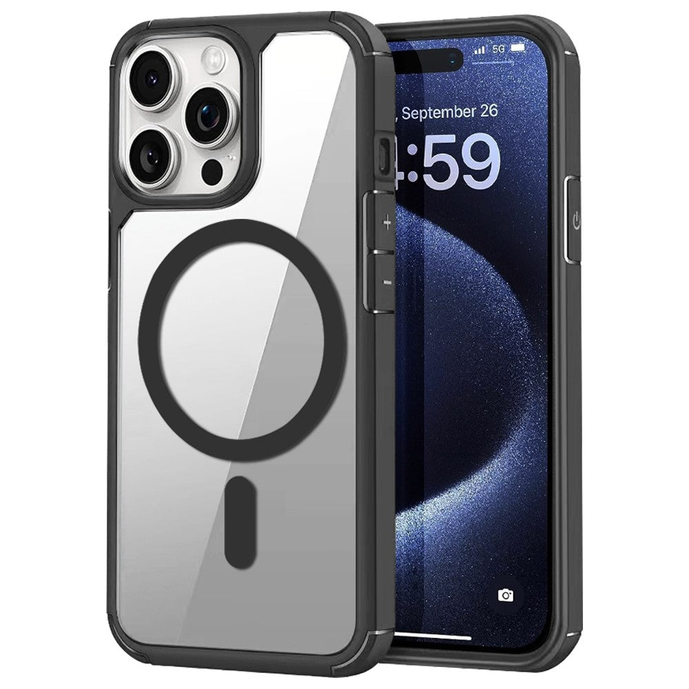 For iPhone 14 Pro Magnetic Case TPU + Acrylic Phone Back Cover Compatible with MagSafe
