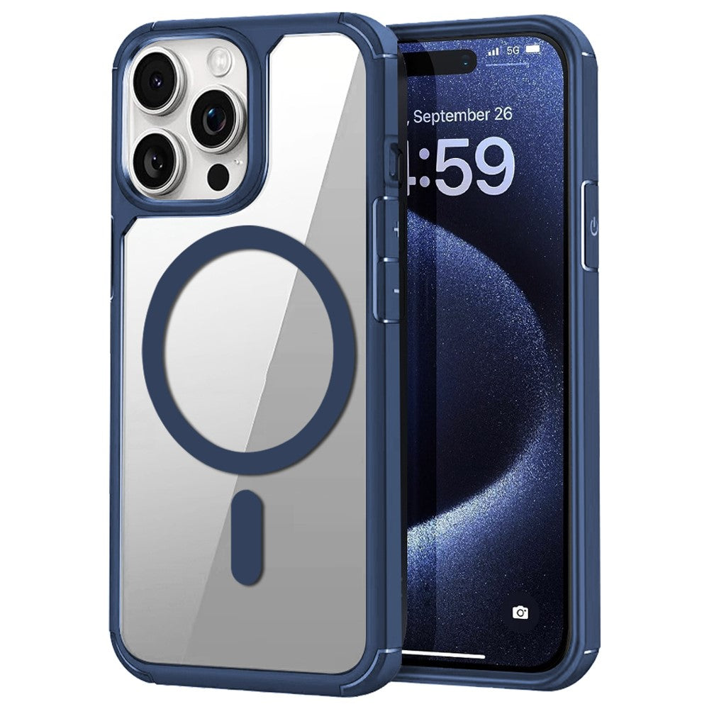For iPhone 14 Pro Magnetic Case TPU + Acrylic Phone Back Cover Compatible with MagSafe