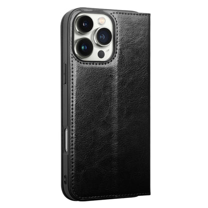 QIALINO For iPhone 16 Pro Max Case Genuine Cow Leather Card Slots Phone Cover