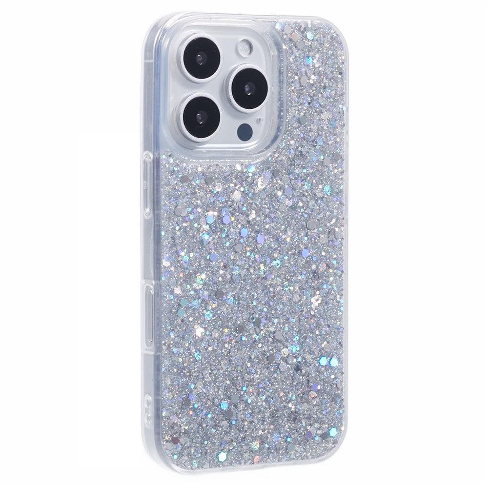For iPhone 16 Pro Max Case Glittery Design Anti-Drop Soft TPU Phone Cover