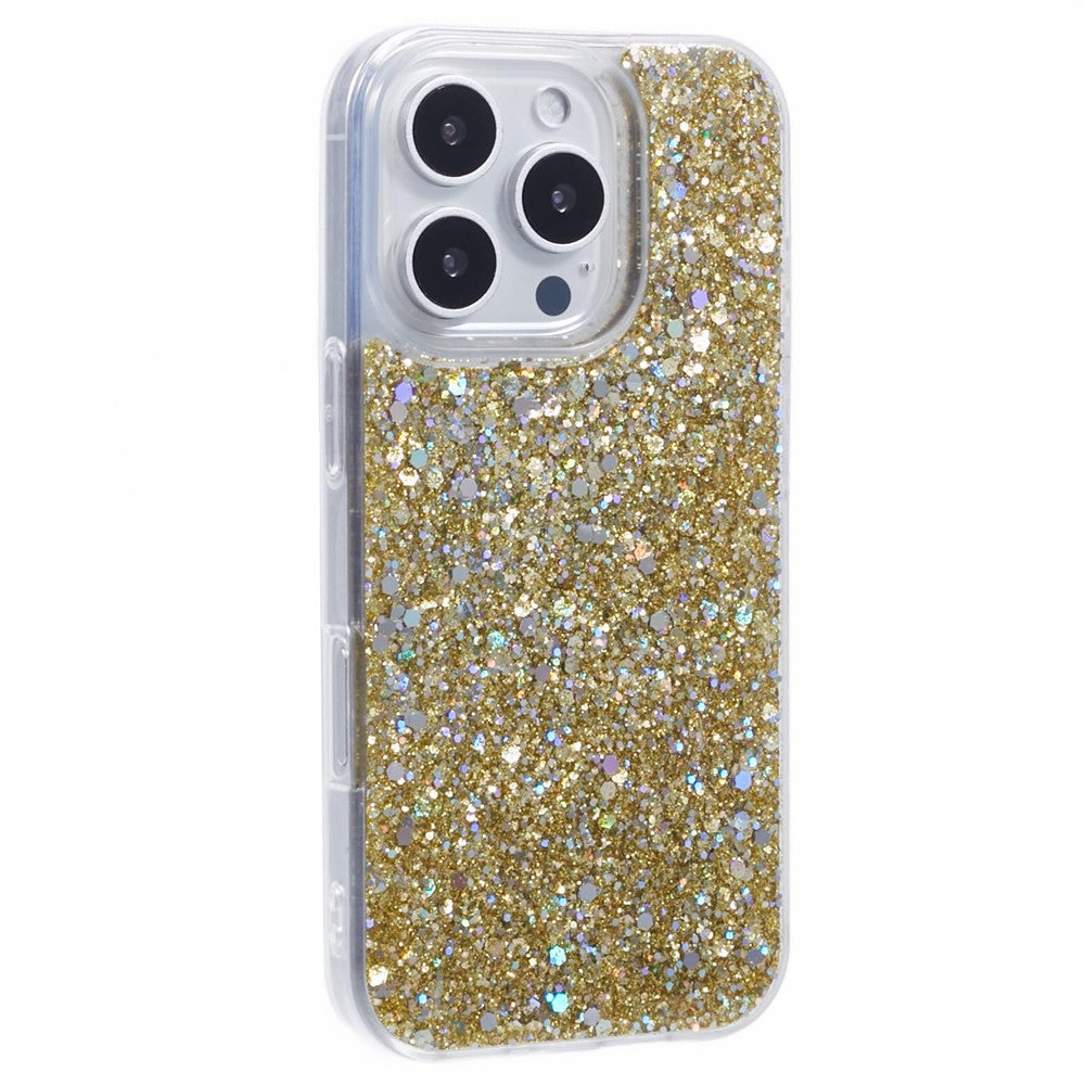 For iPhone 16 Pro Max Case Glittery Design Anti-Drop Soft TPU Phone Cover