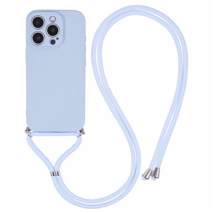 For iPhone 16 Pro Max Case Fiber Lining TPU Shockproof Phone Cover with Crossbody Lanyard