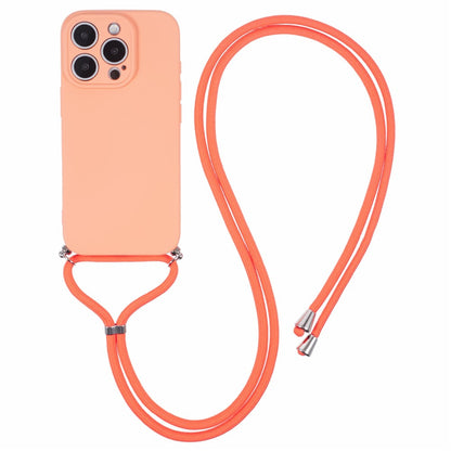 For iPhone 16 Pro Max Case Fiber Lining TPU Shockproof Phone Cover with Crossbody Lanyard
