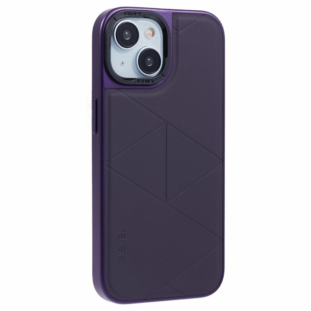 X-LEVEL For iPhone 15 Case Shockproof Geometric PU Leather Back Cover