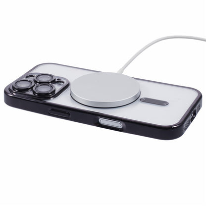 For iPhone 16 Pro Magnetic Case Soft TPU Electroplating Phone Cover with Lens Film