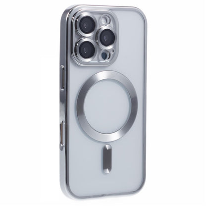 For iPhone 16 Pro Magnetic Case Soft TPU Electroplating Phone Cover with Lens Film