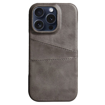 For iPhone 16 Pro Case Dual Card Slots PU Leather + Hard PC Phone Cover