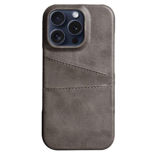 For iPhone 16 Pro Case Dual Card Slots PU Leather + Hard PC Phone Cover