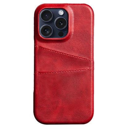 For iPhone 16 Pro Case Dual Card Slots PU Leather + Hard PC Phone Cover