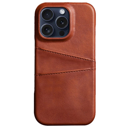 For iPhone 16 Pro Case Dual Card Slots PU Leather + Hard PC Phone Cover