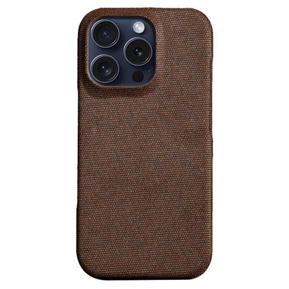 For iPhone 16 Pro Max Case Solid Color Cloth Texture Hard PC Phone Cover