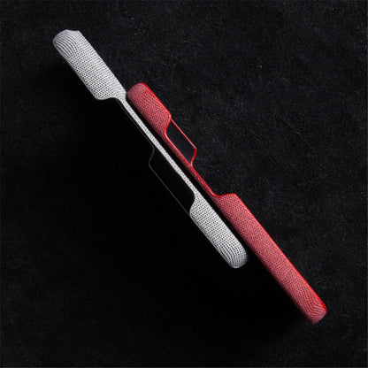 For iPhone 16 Pro Max Case Solid Color Cloth Texture Hard PC Phone Cover