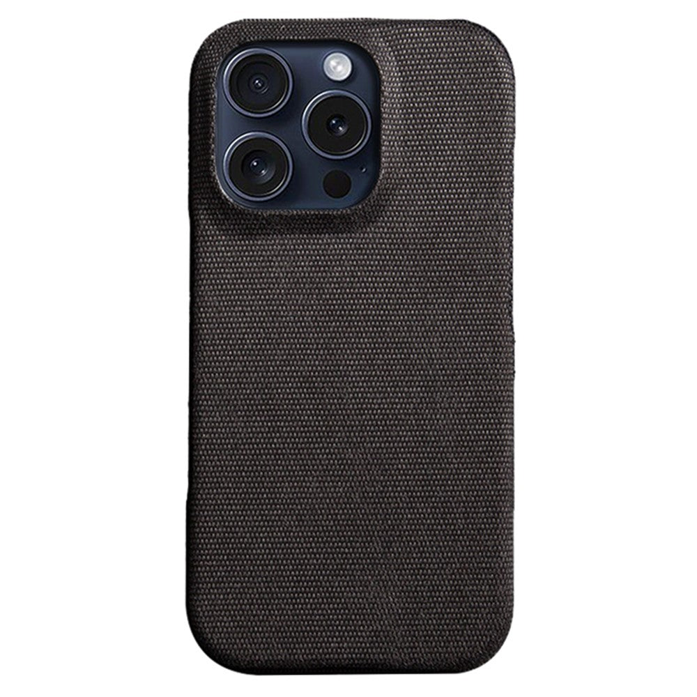 For iPhone 16 Pro Max Case Solid Color Cloth Texture Hard PC Phone Cover