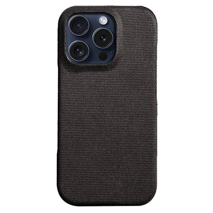 For iPhone 16 Pro Max Case Solid Color Cloth Texture Hard PC Phone Cover