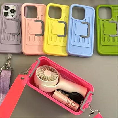 XX Series For iPhone 14 Pro Phone Case PC+TPU Cover with Crossbody Storage Box