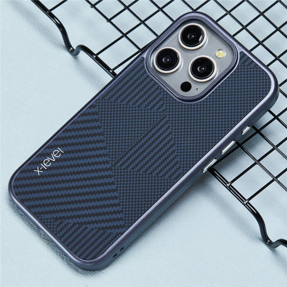 X-LEVEL For iPhone 14 Pro Case Ultra-Thin PC Hard Phone Cover Carbon Nano Fiber Texture