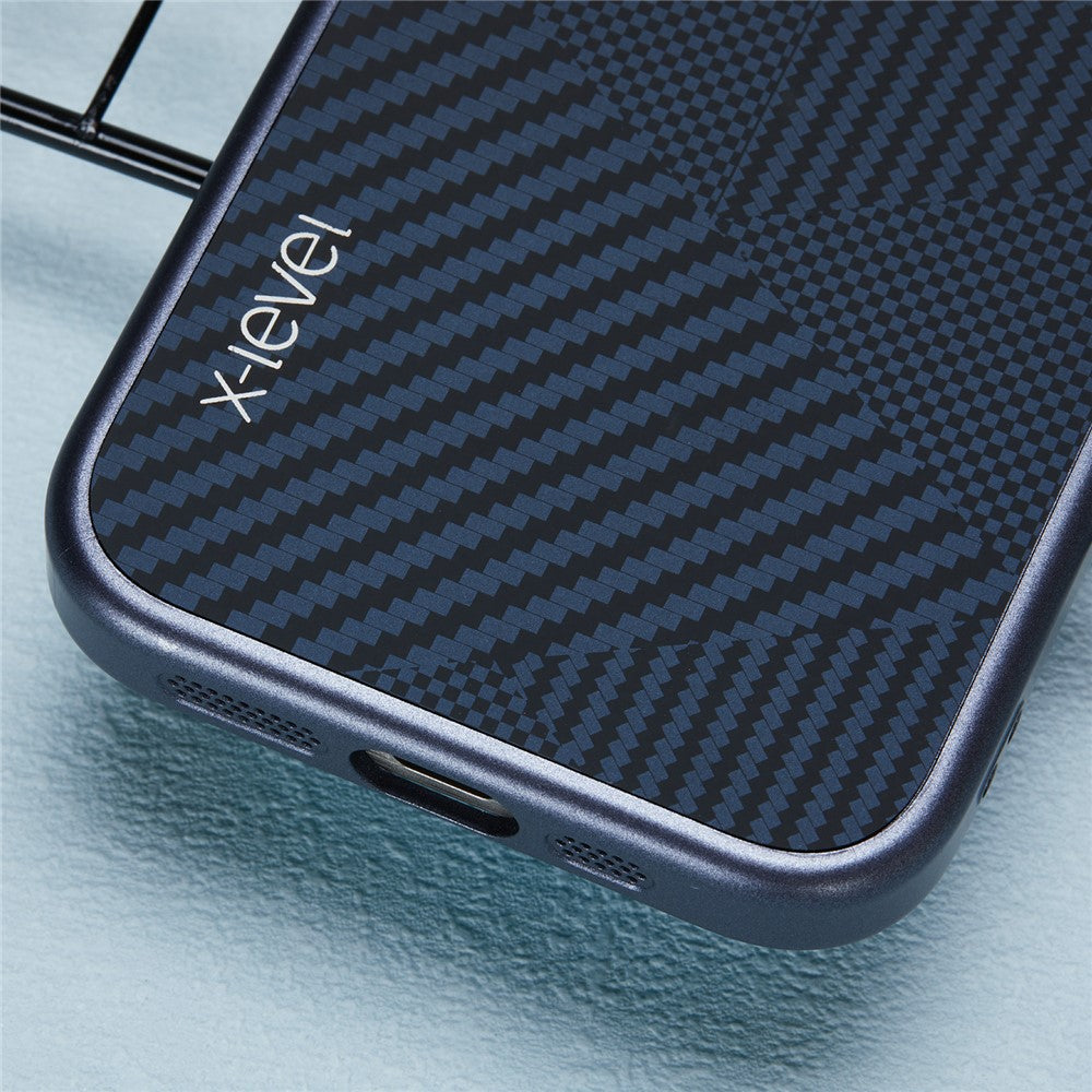 X-LEVEL For iPhone 14 Pro Case Ultra-Thin PC Hard Phone Cover Carbon Nano Fiber Texture