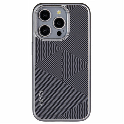 X-LEVEL For iPhone 14 Pro Case Ultra-Thin PC Hard Phone Cover Carbon Nano Fiber Texture
