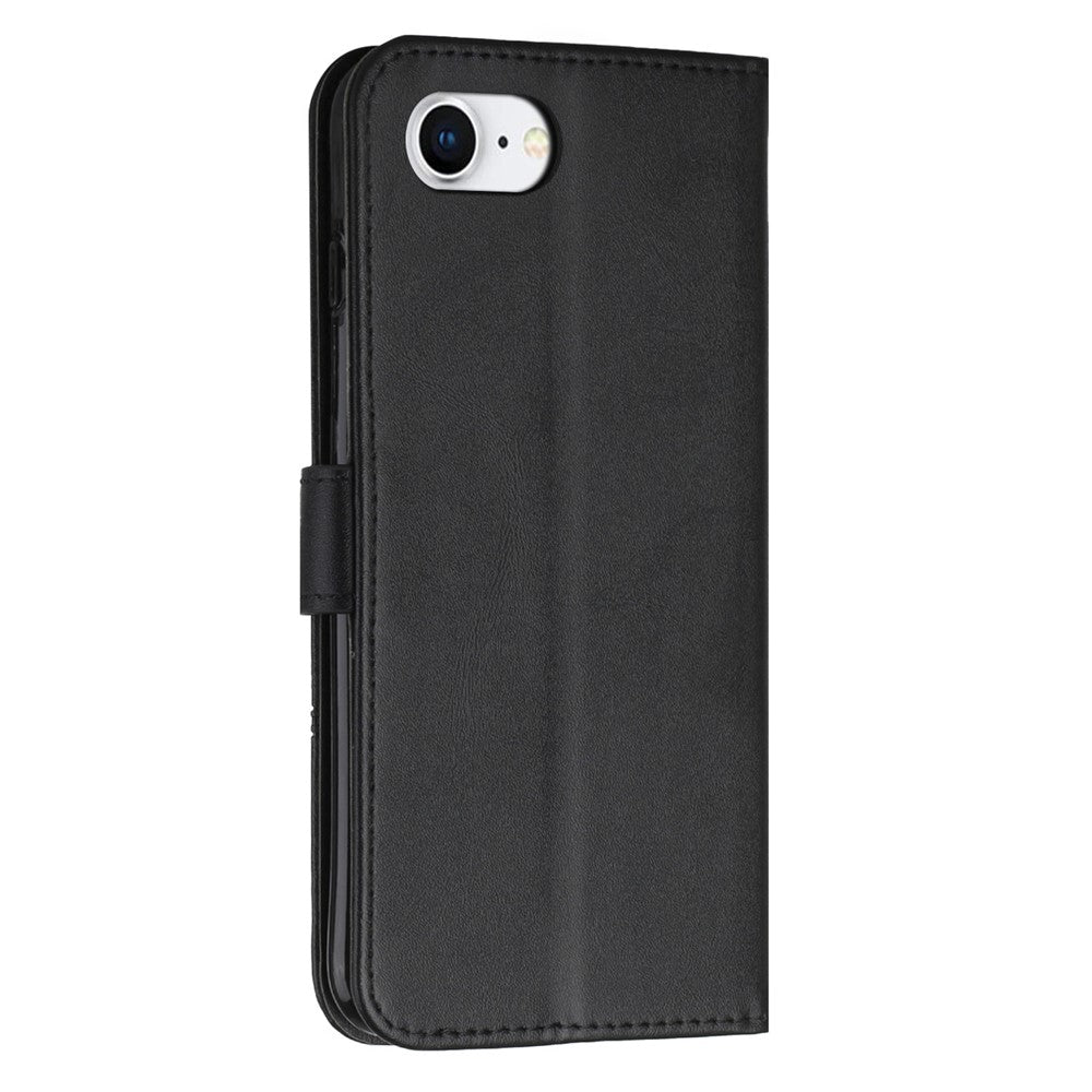 For iPhone 17e / 16e Case PU Leather Wallet Flip Phone Cover Calf Texture