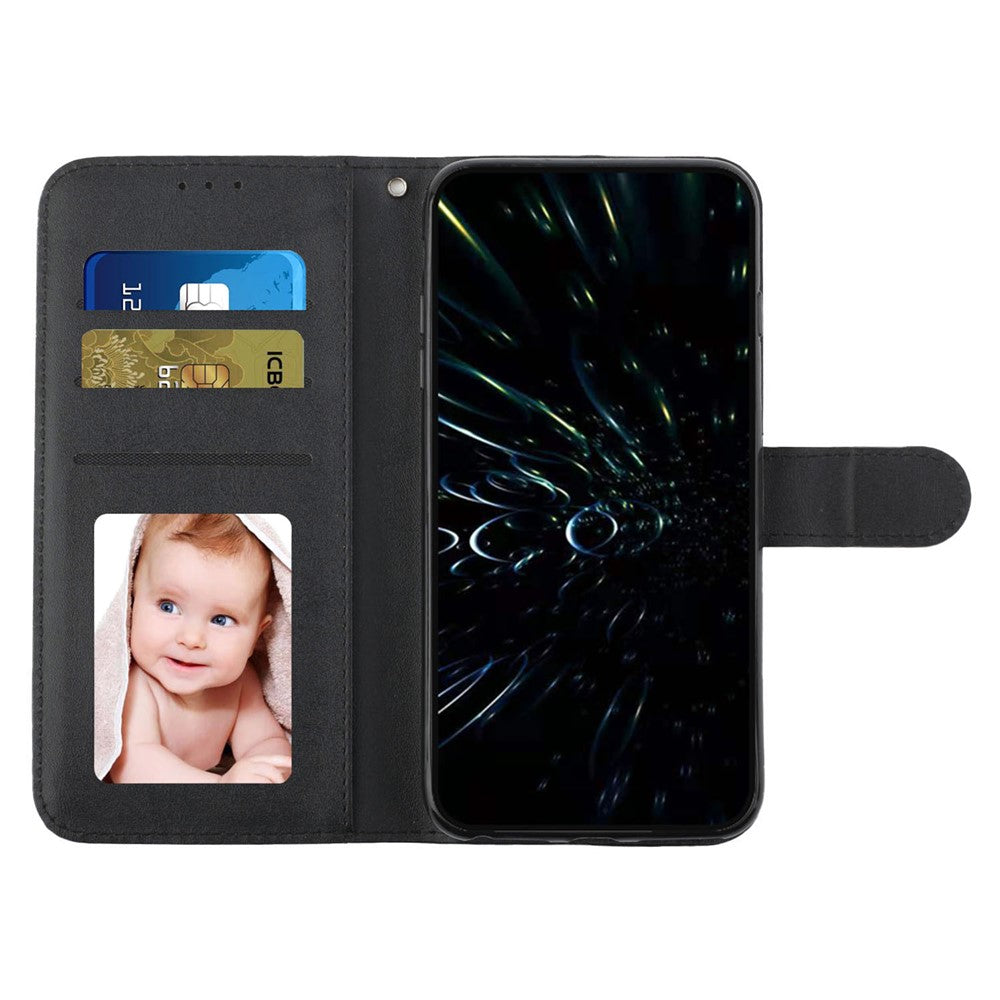 For iPhone 17e / 16e Case PU Leather Wallet Flip Phone Cover Calf Texture