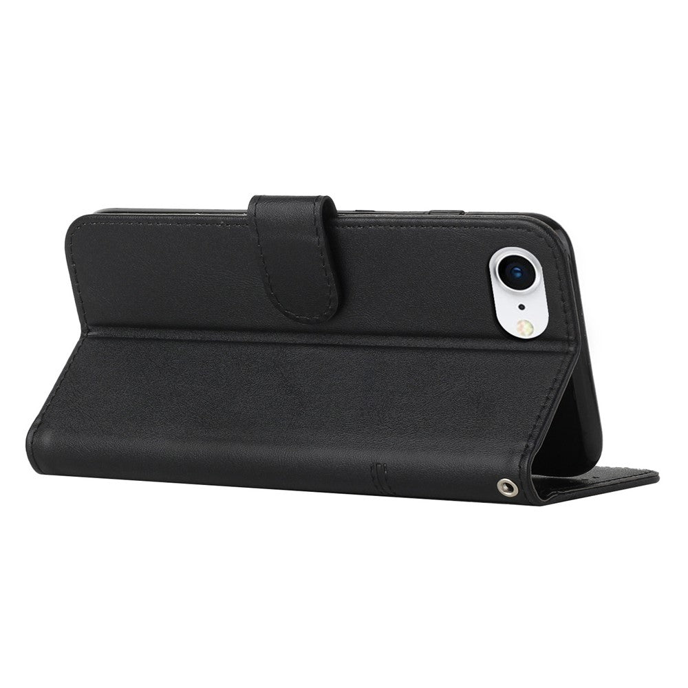 For iPhone 17e / 16e Case PU Leather Wallet Flip Phone Cover Calf Texture