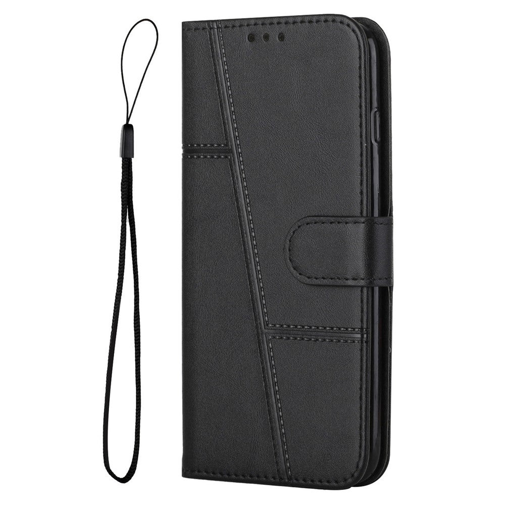 For iPhone 17e / 16e Case PU Leather Wallet Flip Phone Cover Calf Texture
