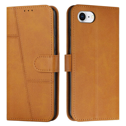 For iPhone 17e / 16e Case PU Leather Wallet Flip Phone Cover Calf Texture