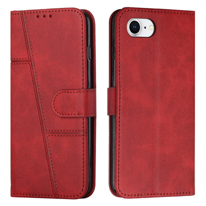For iPhone 17e / 16e Case PU Leather Wallet Flip Phone Cover Calf Texture