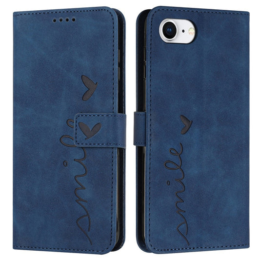 For iPhone 17e / 16e Case PU Leather Wallet Phone Cover Smile Love Heart Pattern