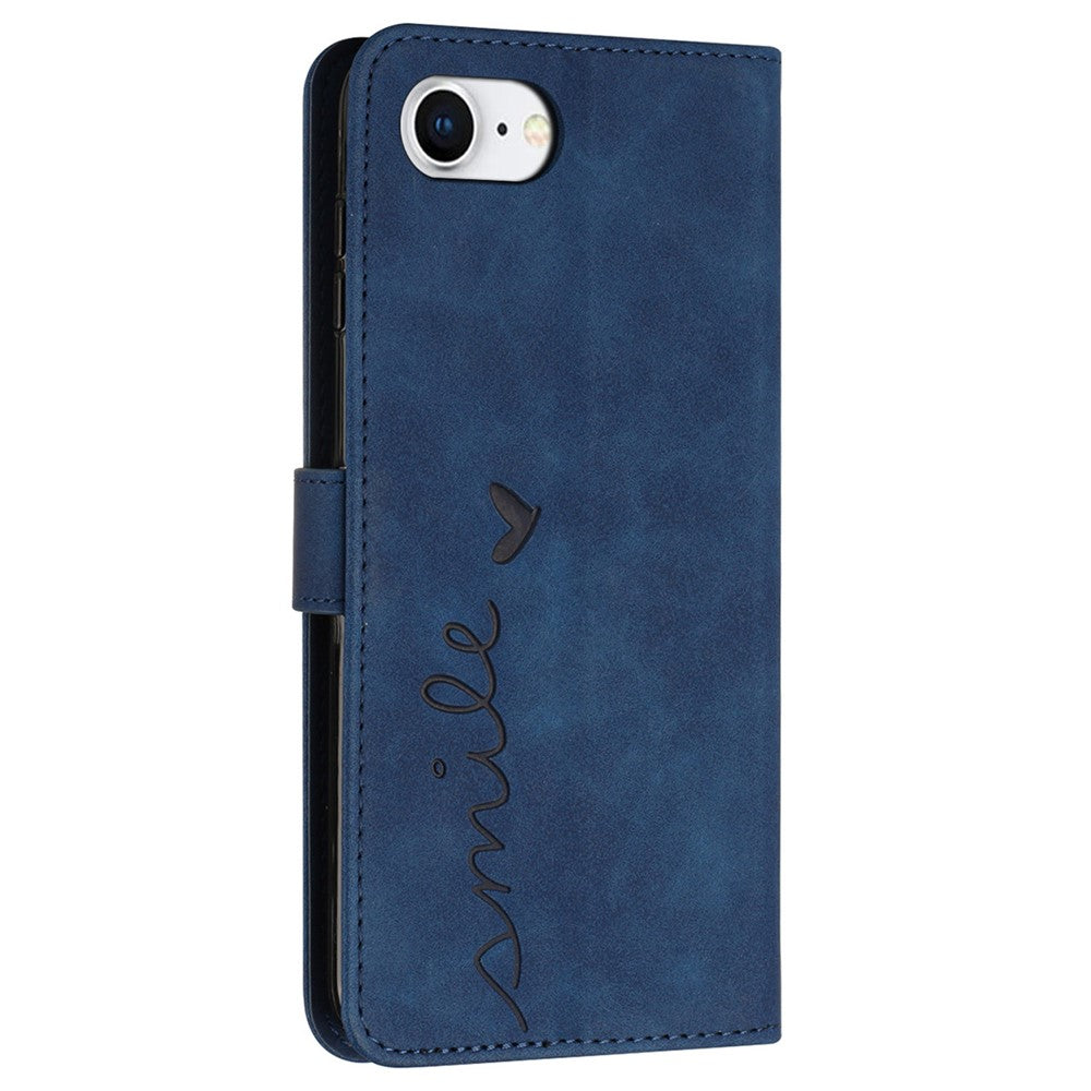 For iPhone 17e / 16e Case PU Leather Wallet Phone Cover Smile Love Heart Pattern