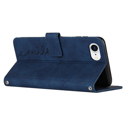 For iPhone 17e / 16e Case PU Leather Wallet Phone Cover Smile Love Heart Pattern
