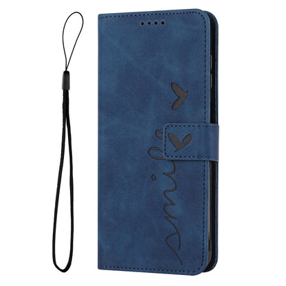 For iPhone 17e / 16e Case PU Leather Wallet Phone Cover Smile Love Heart Pattern