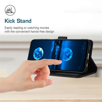 For iPhone 17e / 16e Case Calf Texture Leather Wallet Shockproof Flip Cover with Hand Strap