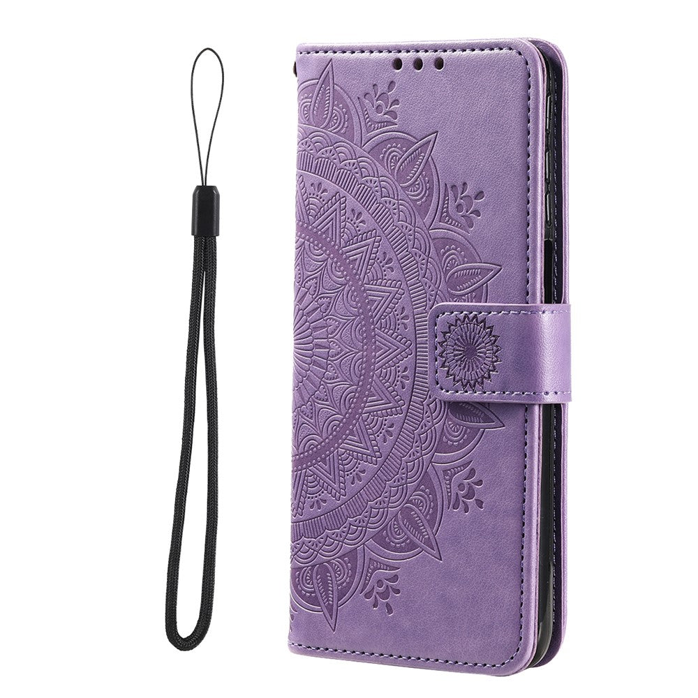 For iPhone 16 Stand Case PU Leather Wallet Phone Cover Totem Imprinted