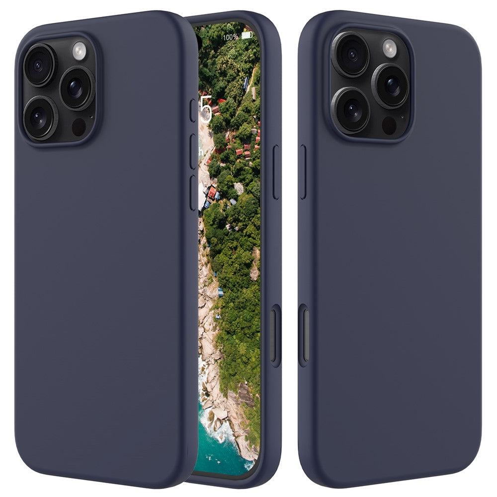 For iPhone 16 Pro Case Shockproof Liquid Silicone Soft Lining Phone Cover
