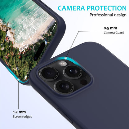 For iPhone 16 Pro Case Shockproof Liquid Silicone Soft Lining Phone Cover
